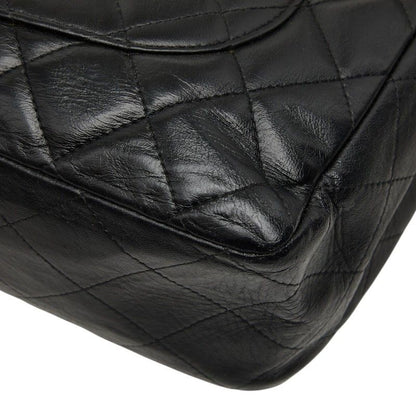 Chanel CC Logo Maxi Quilted 30 Single Flap Chain Shoulder Bag Black Gold — view 6