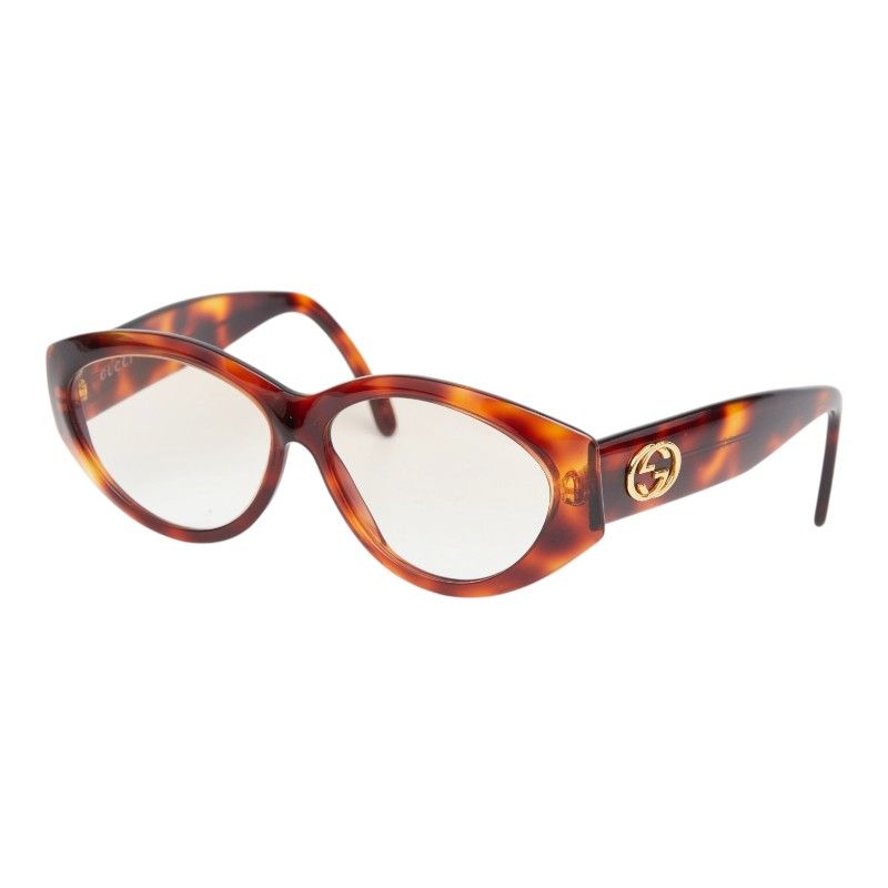Gucci Vintage Interlocking Sunglasses Brown Acetate Eyewear
