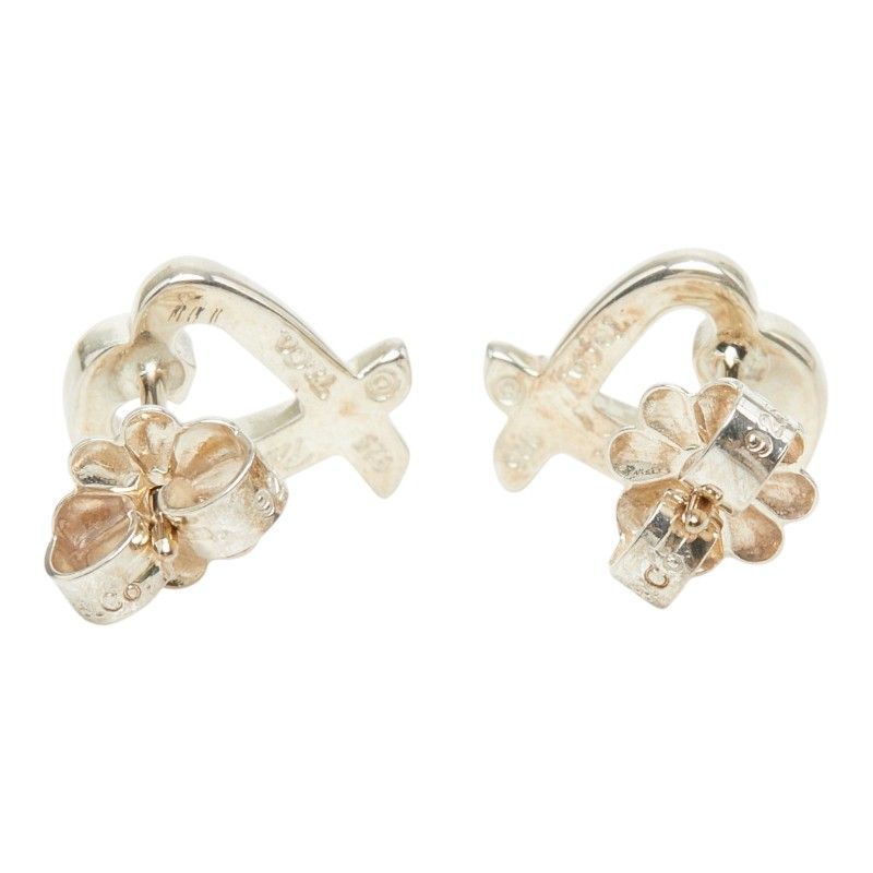 Tiffany & Co Paloma Picasso Loving Heart Stud Earrings Silver — view 3