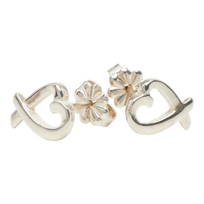 Tiffany & Co Paloma Picasso Loving Heart Stud Earrings Silver