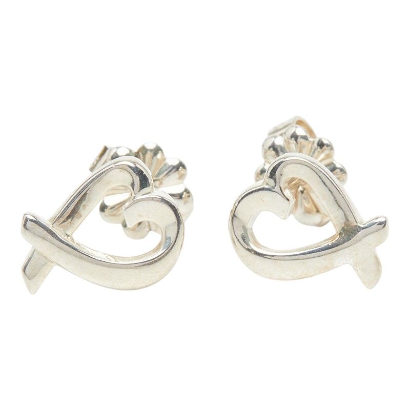 Tiffany & Co Paloma Picasso Loving Heart Stud Earrings Silver — view 2