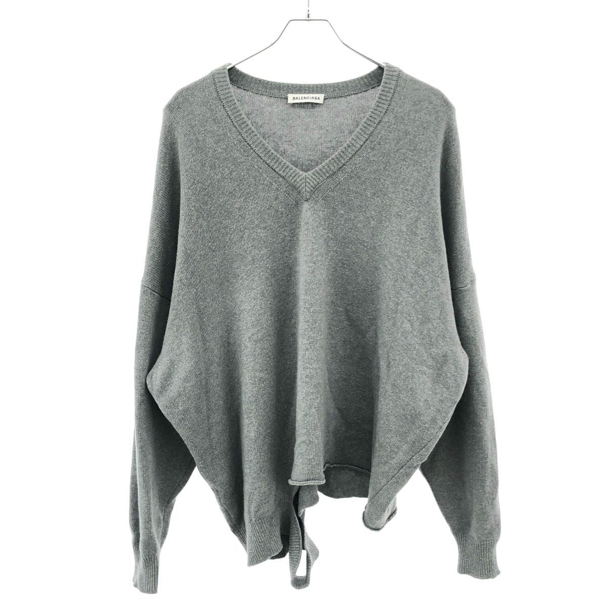 Balenciaga Neck Knit Sweater Gray 40