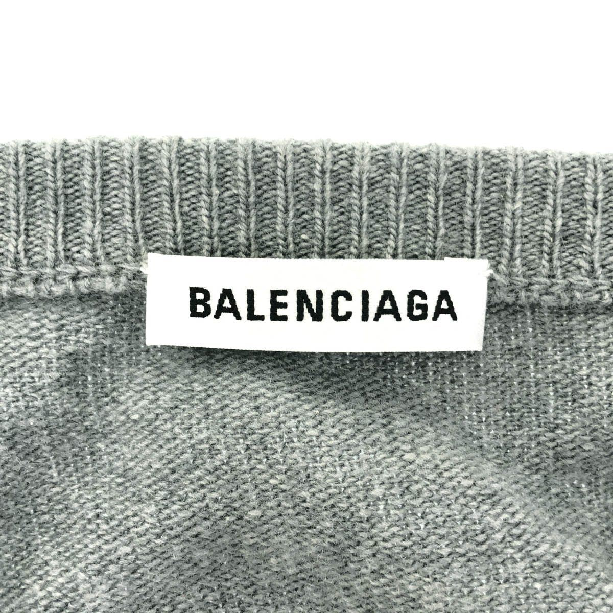 Balenciaga Neck Knit Sweater Gray 40 — view 3