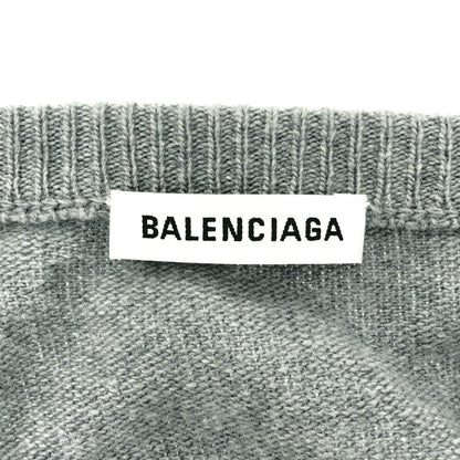 Balenciaga Neck Knit Sweater Gray 40 — view 3