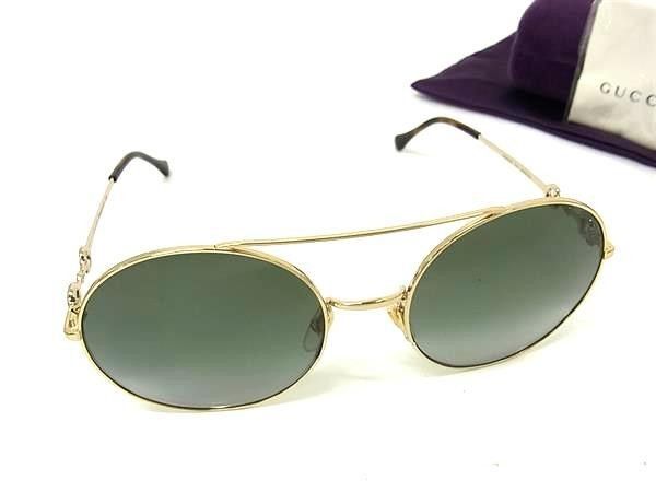 Gucci Sunglasses Horsebit 001 Gold Brown Metal Acetate Eyewear