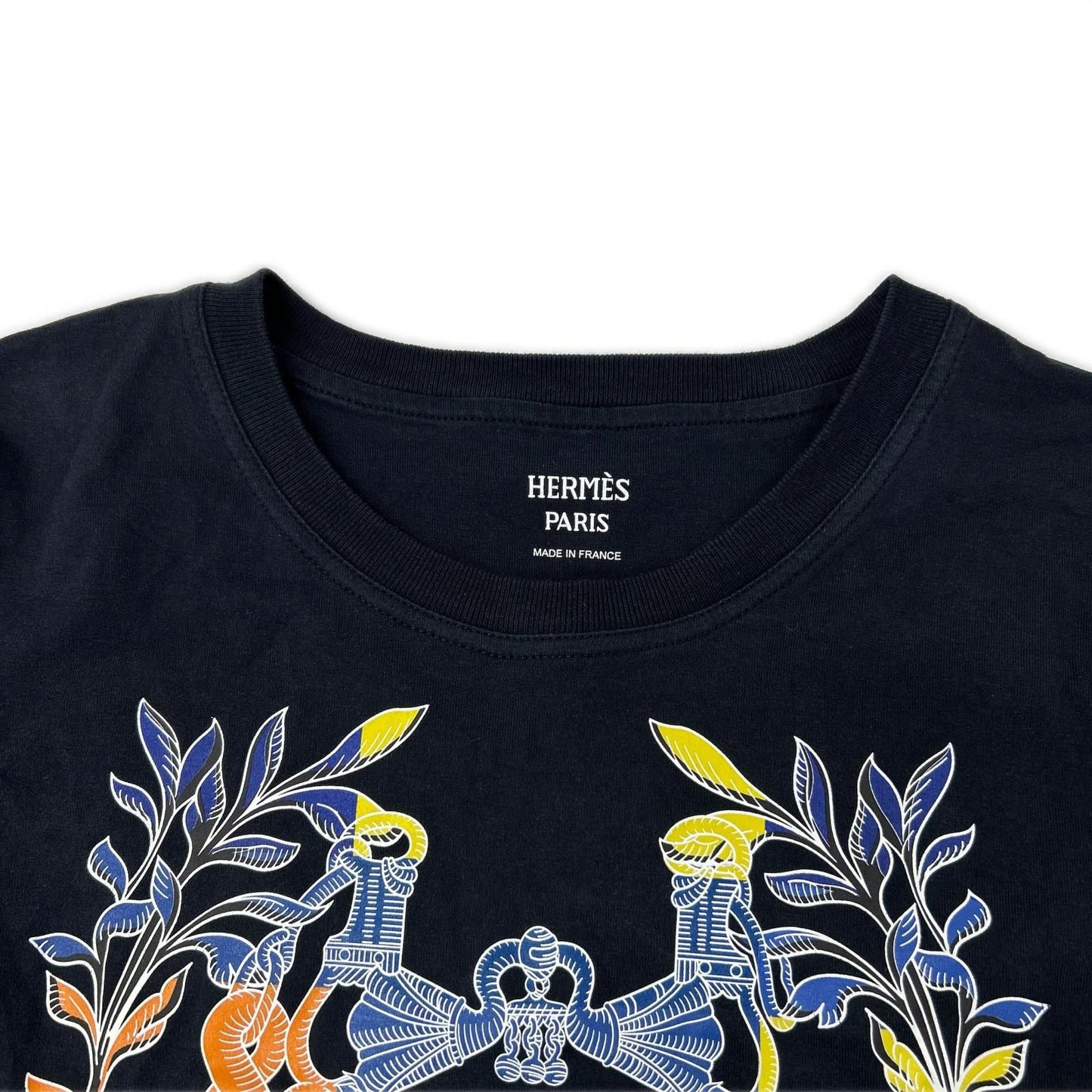 Hermes Black Cartouche Della Cavalleria Short Sleeve Top 36 — view 3