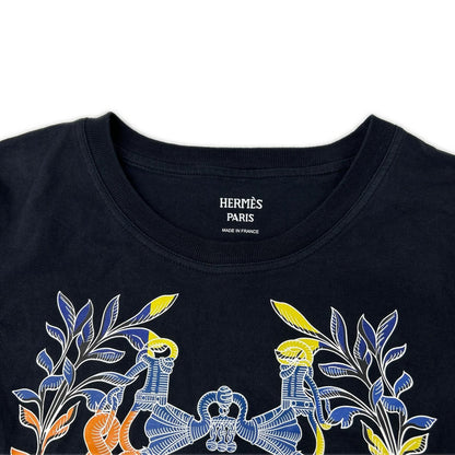 Hermes Black Cartouche Della Cavalleria Short Sleeve Top 36 — view 3