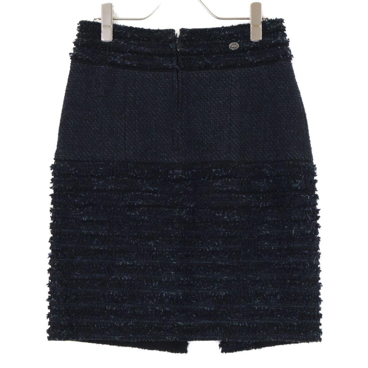 Chanel CC Logo Button Tweed Zip Up Jacket Skirt Set 36 — view 5