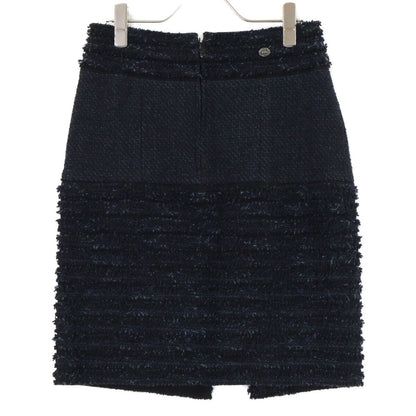Chanel CC Logo Button Tweed Zip Up Jacket Skirt Set 36 — view 5