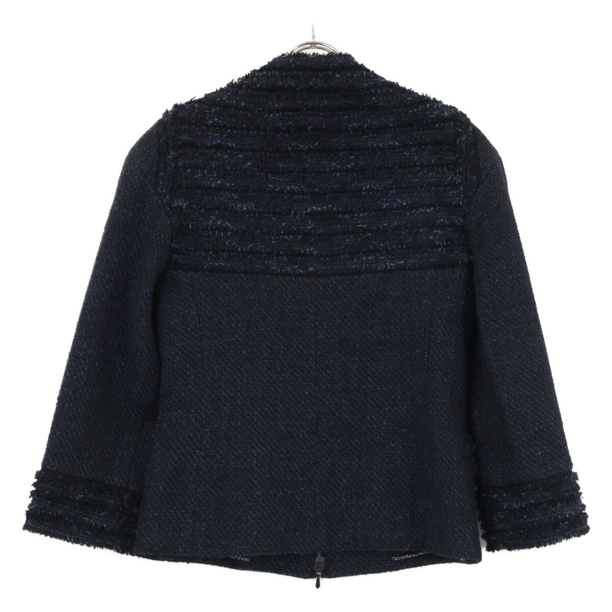 Chanel CC Logo Button Tweed Zip Up Jacket Skirt Set 36 — view 3