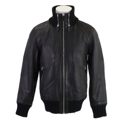 Hermes Zip Up Leather Jacket 46