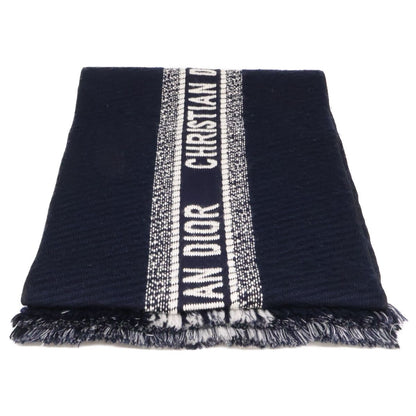 Dior Oblique Logo Embroidery Wool Silk Scarf — view 3