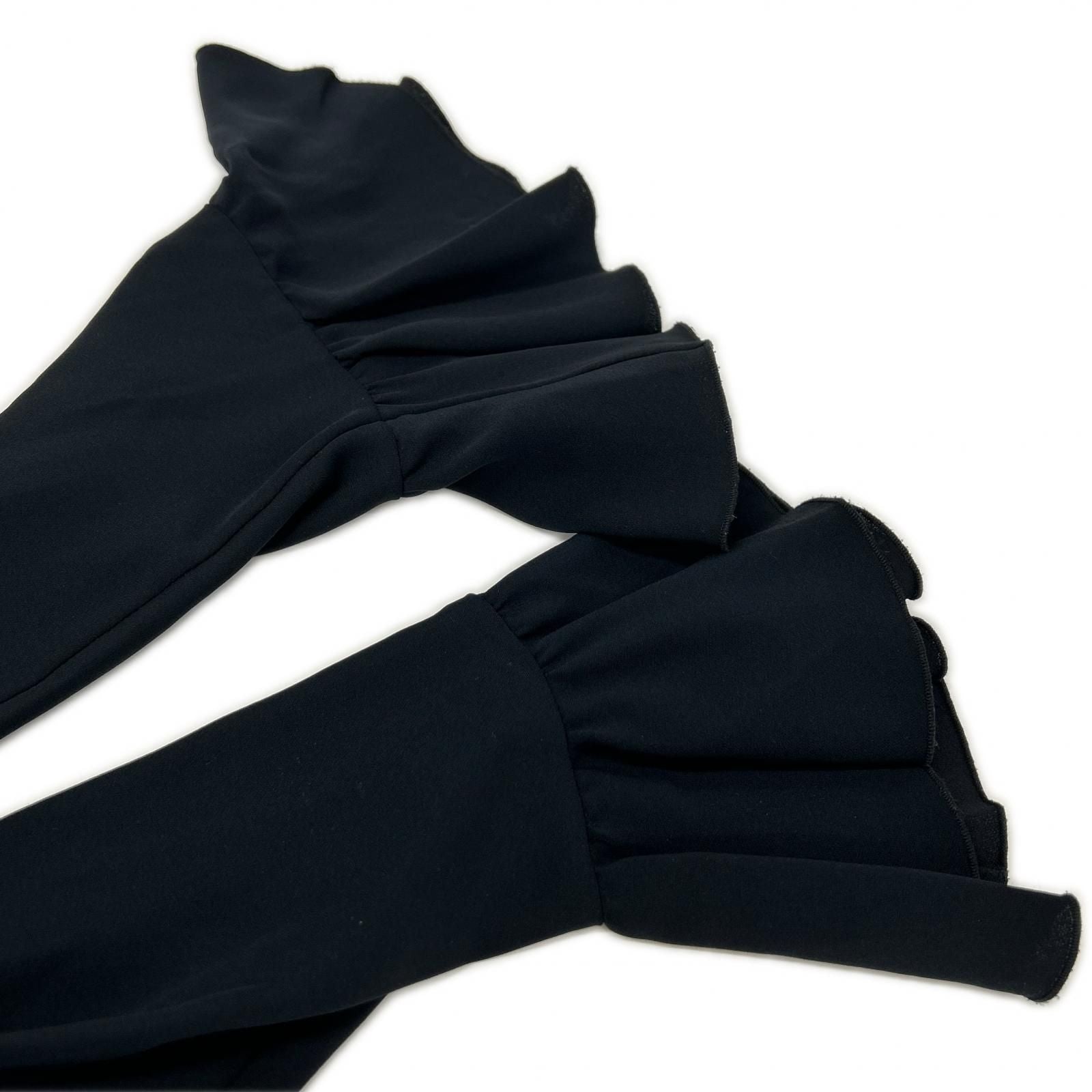 Celine Black Silk 100 Ruffle Sleeve Button Shirt Blouse 40 — view 6