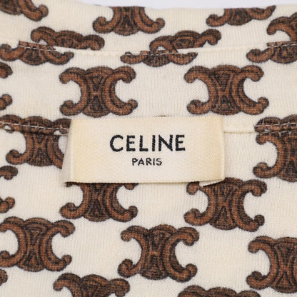 Celine Macadam All Over Pattern Wool Cashmere Front Button Short Sleeve Dress — view 5