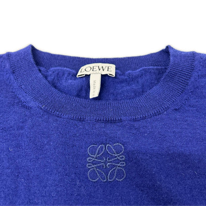 Loewe Navy Anagram Short Sleeve Knit XS Sweater — view 3
