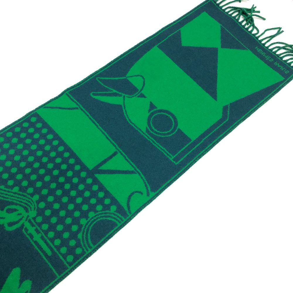Hermes Scarf Camaille Cashmere Green — view 5