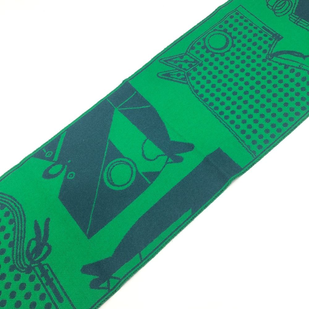 Hermes Scarf Camaille Cashmere Green — view 3