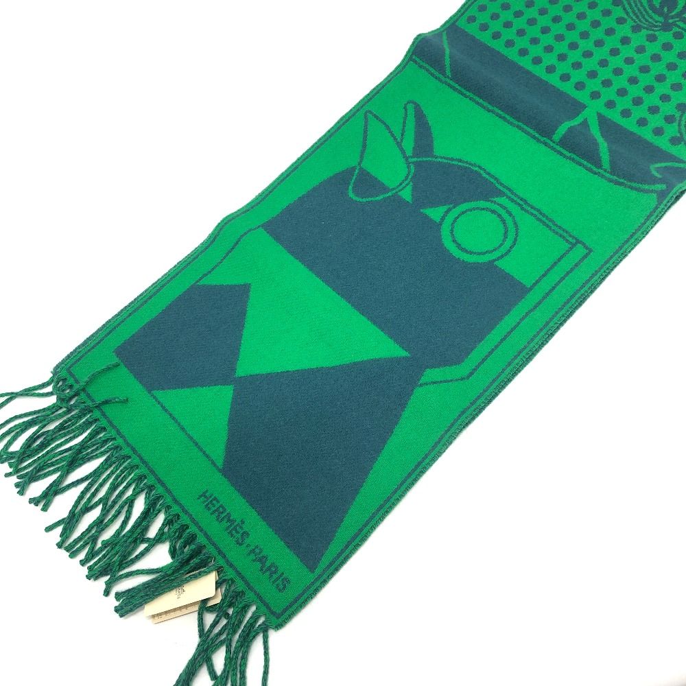 Hermes Scarf Camaille Cashmere Green — view 2