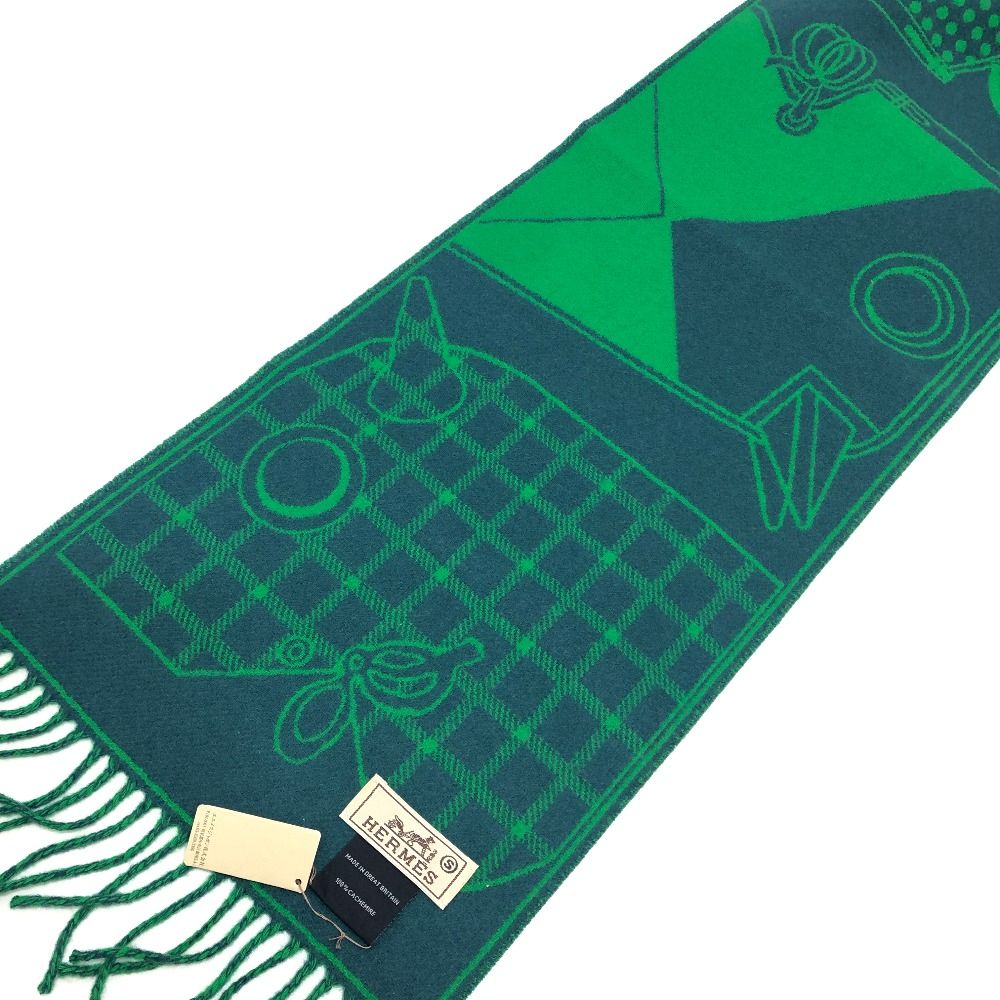 Hermes Scarf Camaille Cashmere Green — view 7