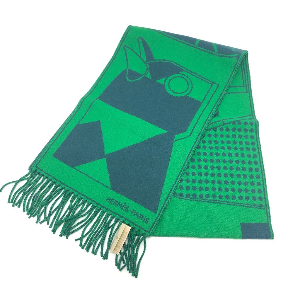 Hermes Scarf Camaille Cashmere Green