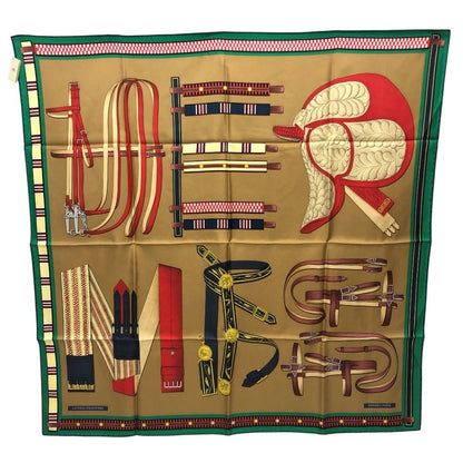 Hermes Scarf Carre 90 Ettres Equestres Silk Multicolor