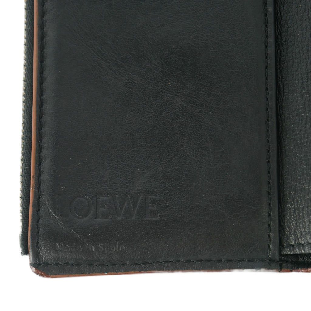 Loewe Anagram Vertical Wallet Trifold Black — view 6