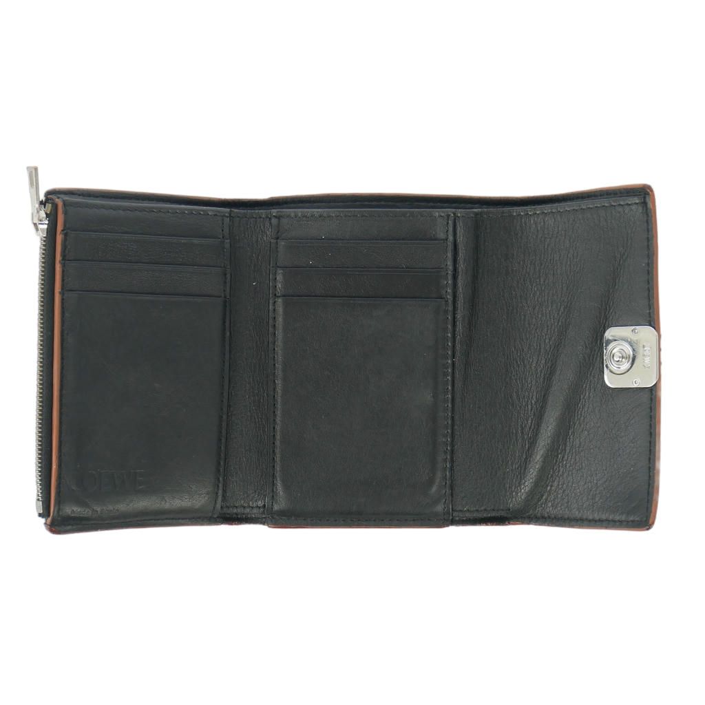 Loewe Anagram Vertical Wallet Trifold Black — view 5