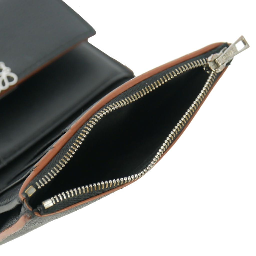 Loewe Anagram Vertical Wallet Trifold Black — view 8