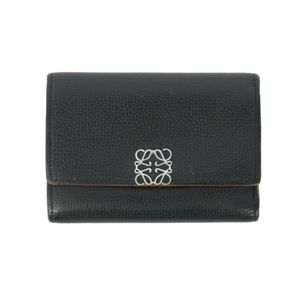 Loewe Anagram Vertical Wallet Trifold Black
