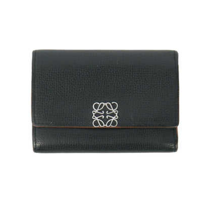 Loewe Anagram Vertical Wallet Trifold Black