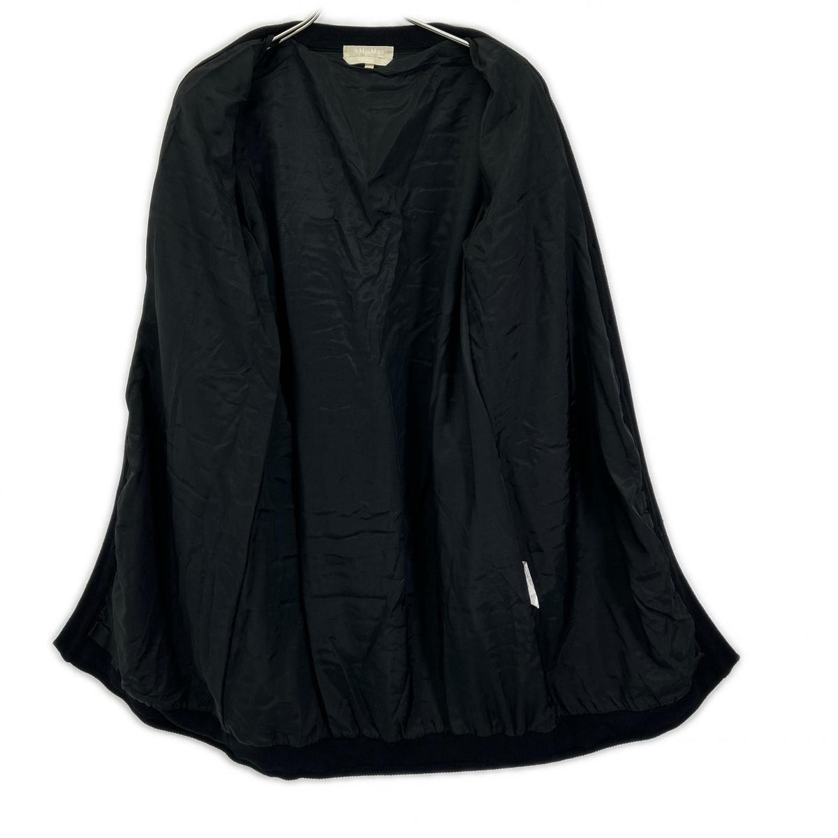 Max Mara S Ivory Black Wool Cashmere Blend Long Cardigan — view 3