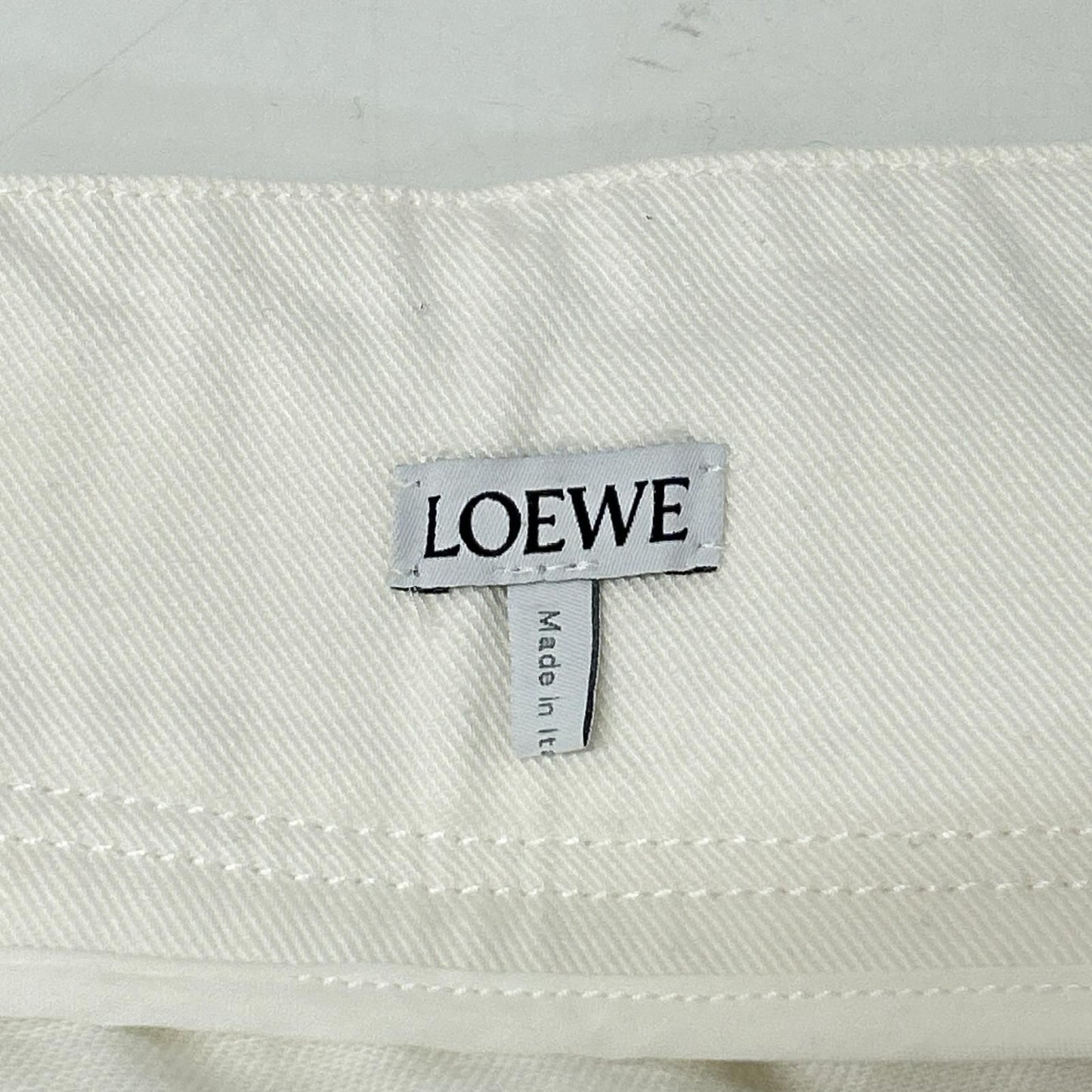 Loewe White Rolled Denim Skirt Deconstructed Denim 34 — view 3
