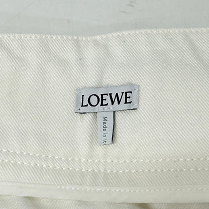Loewe White Rolled Denim Skirt Deconstructed Denim 34 — view 3