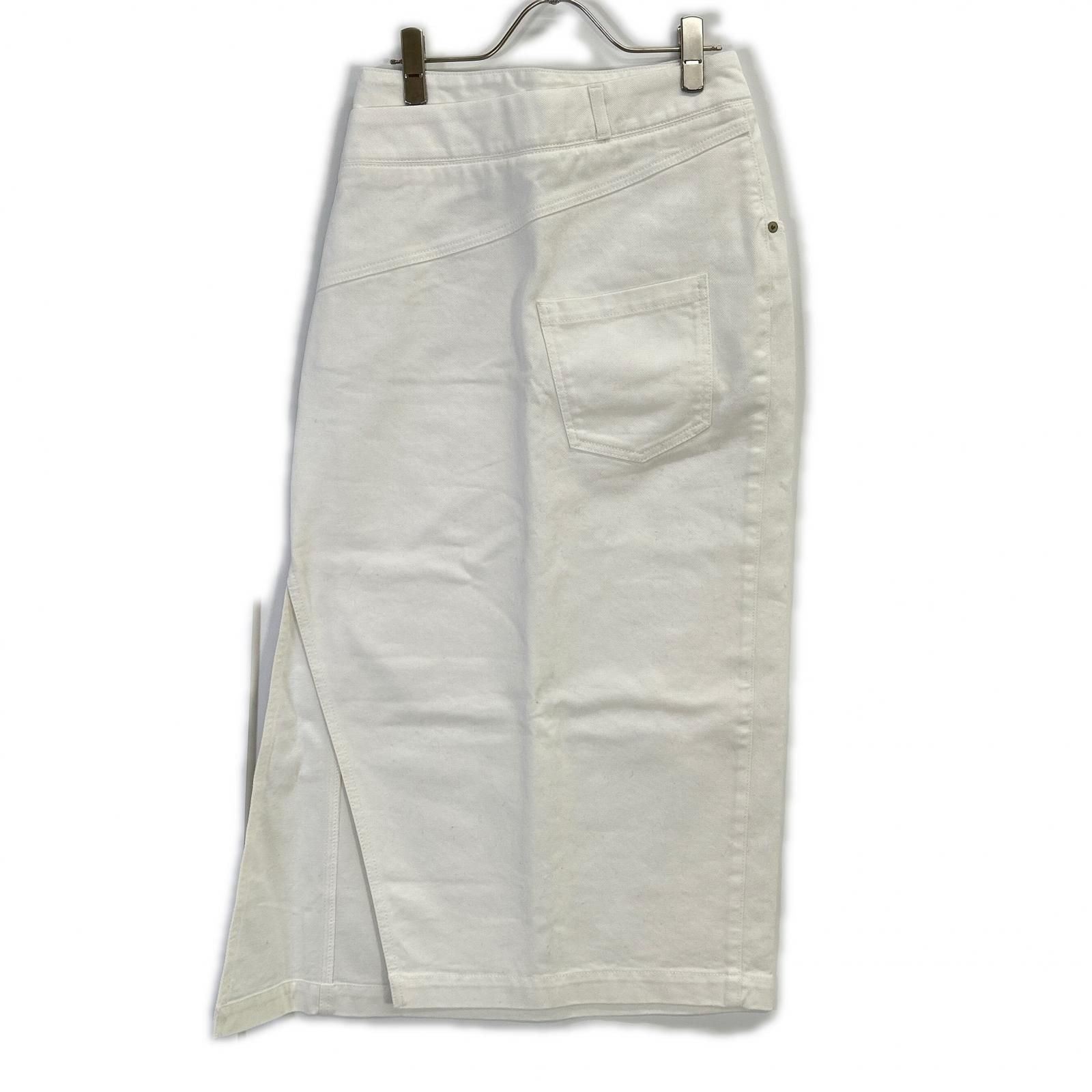 Loewe White Rolled Denim Skirt Deconstructed Denim 34 — view 2