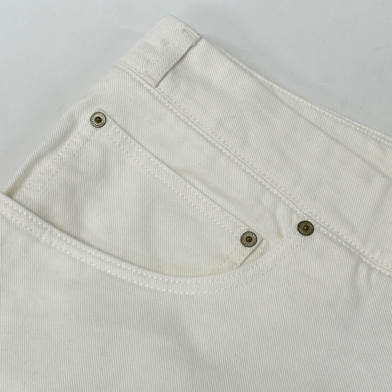 Loewe White Rolled Denim Skirt Deconstructed Denim 34 — view 6