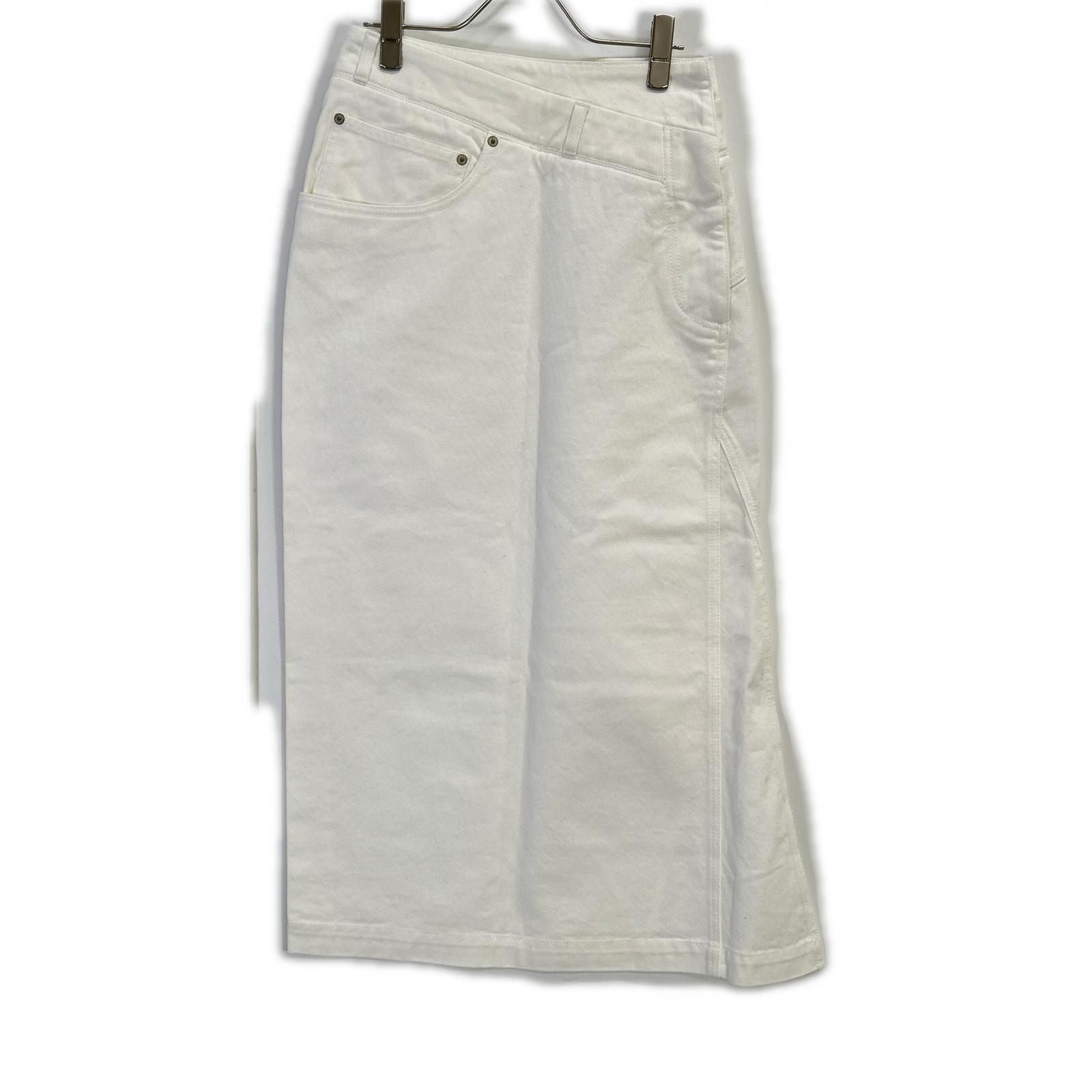 Loewe White Rolled Denim Skirt Deconstructed Denim 34