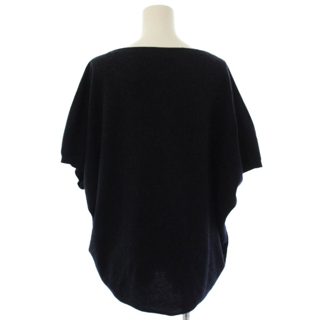 Hermes Knit Top Short Sleeve Cashmere Boat Neck 40 Navy HN Sweater — view 3