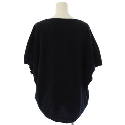 Hermes Knit Top Short Sleeve Cashmere Boat Neck 40 Navy HN Sweater — view 3