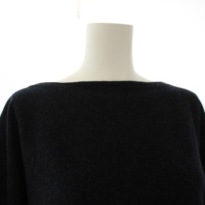 Hermes Knit Top Short Sleeve Cashmere Boat Neck 40 Navy HN Sweater — view 4
