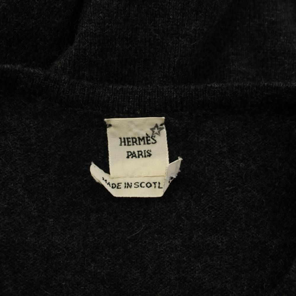 Hermes Knit Sweater Cashmere Lightweight Long Sleeve SM Gray HN — view 4