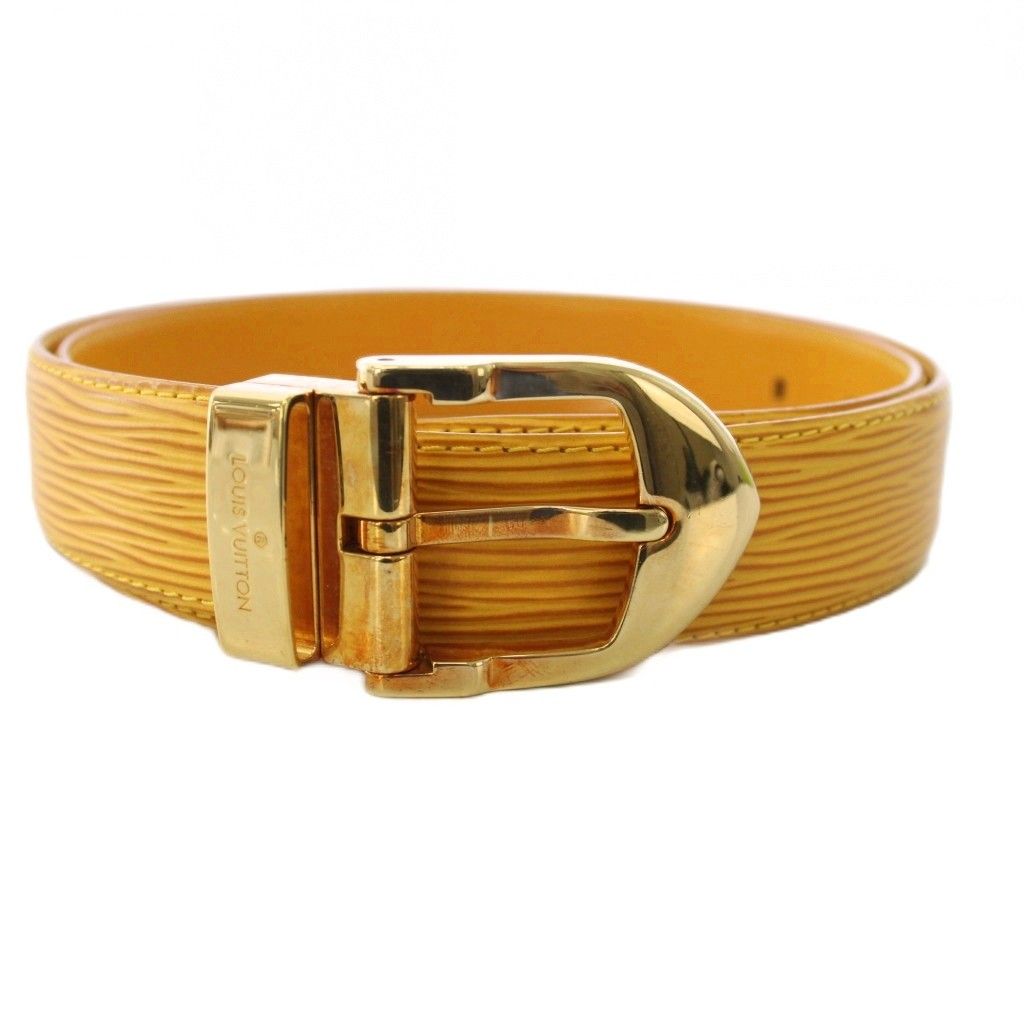 Louis Vuitton Epi Ceinture Plain Belt 110 44 Yellow TK