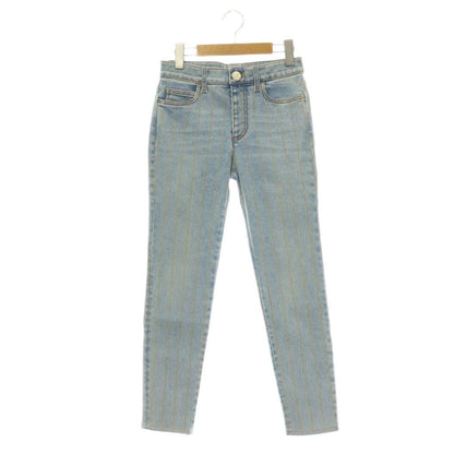 Chanel Coco Button Chain Denim Pants Jeans Zipper Fly 36 Light Blue