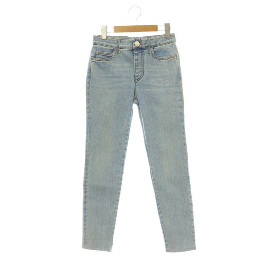 Chanel Coco Button Chain Denim Pants Jeans Zipper Fly 36 Light Blue