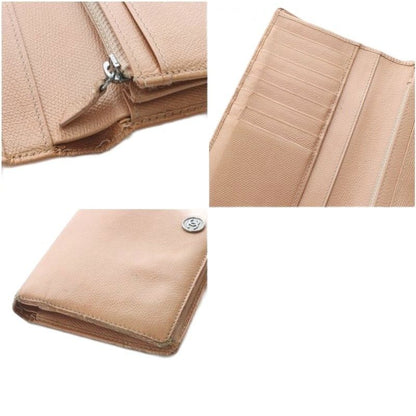 Chanel Vintage Wallet Bifold Coco Button Leather Beige — view 8