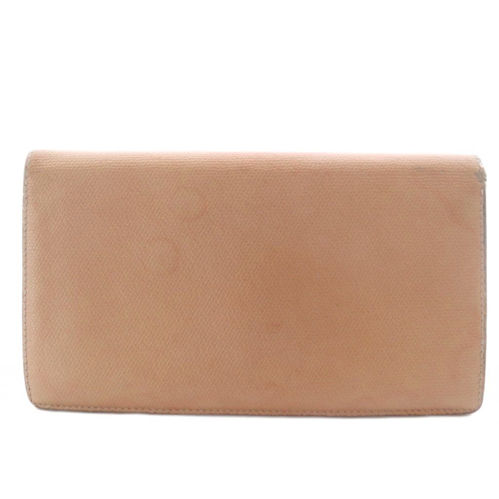 Chanel Vintage Wallet Bifold Coco Button Leather Beige — view 2