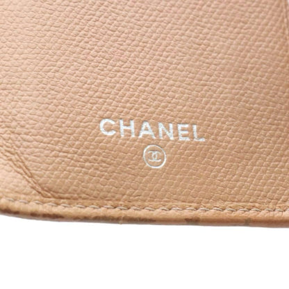 Chanel Vintage Wallet Bifold Coco Button Leather Beige — view 3