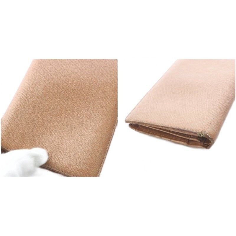 Chanel Vintage Wallet Bifold Coco Button Leather Beige — view 9