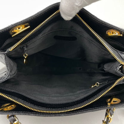 Chanel Tote CC Logo Caviar Leather Black — view 6