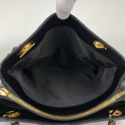 Chanel Tote CC Logo Caviar Leather Black — view 5