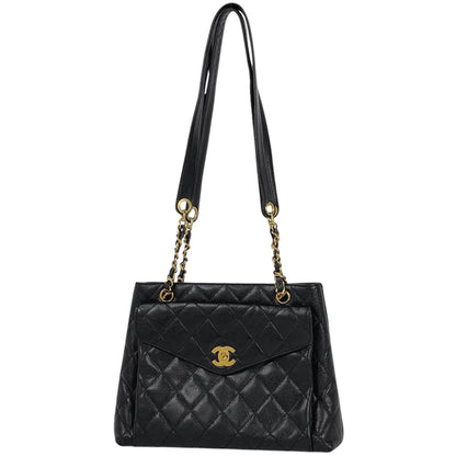 Chanel Tote CC Logo Caviar Leather Black